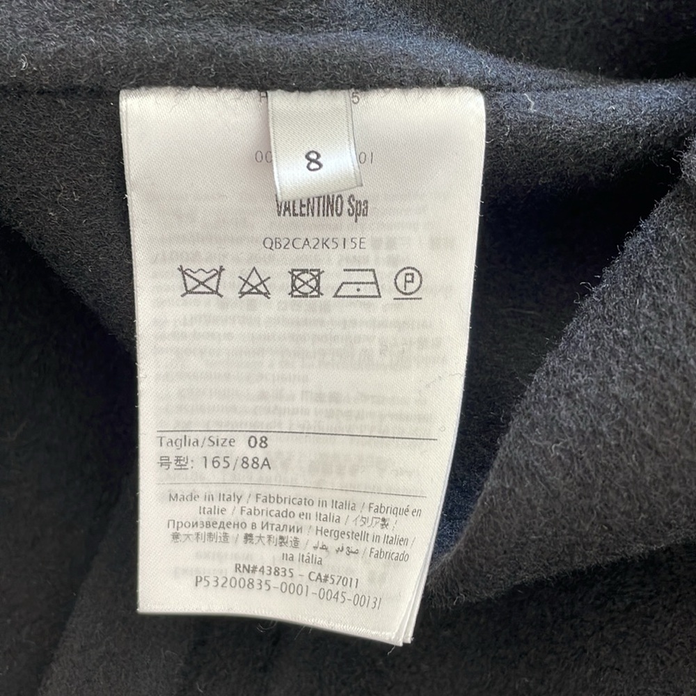 Valentino Black Wool/Cashmere Blend Swing Coat - Picture 11 of 12